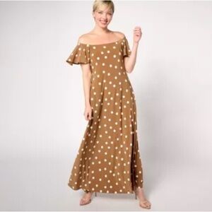 Attitudes by Renee Brown Off-Shoulder Maxi Sundress